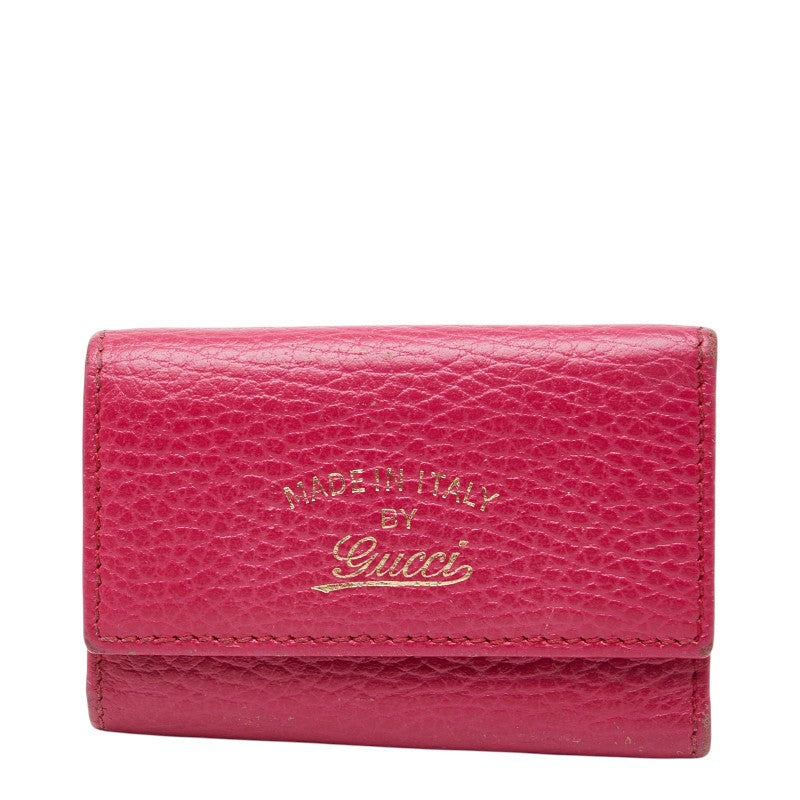 グッチ キーケース 6連 354499 ピンク レザー レディース GUCCI 【中古】