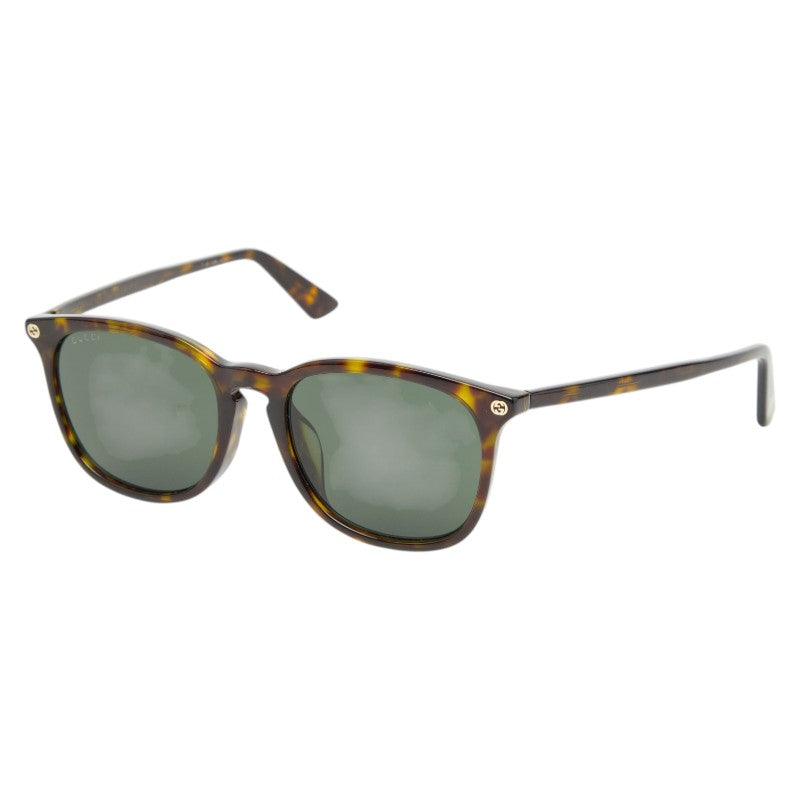 グッチ アジアンフィット サングラス GG0154SA ブラウン グリーン プラスチック レディース GUCCI 【中古】