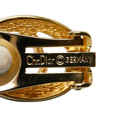 ディオール CDロゴ オーバル イヤリング ゴールド メッキ ラインストーン レディース Dior 【中古】