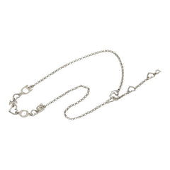 ディオール ロゴ ハート チェーン ネックレス シルバー メタル ラインストーン レディース Dior 【中古】