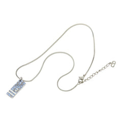 ディオール トロッター プレート ペンダント ネックレス シルバー ブルー系 メタル レディース Dior 【中古】