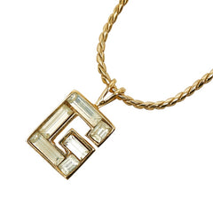 ジバンシー Gロゴ ペンダント ネックレス ゴールド メッキ ラインストーン レディース Givenchy 【中古】
