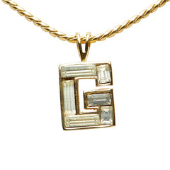 ジバンシー Gロゴ ペンダント ネックレス ゴールド メッキ ラインストーン レディース Givenchy 【中古】