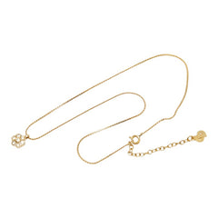 ディオール フラワー チェーン ペンダント ネックレス ゴールド メッキ ラインストーン レディース Dior 【中古】