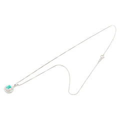 Pt900 プラチナ Pt850 プラチナ エメラルド0.52ct ダイヤ0.28ct ペンダント ネックレス レディース 【中古】