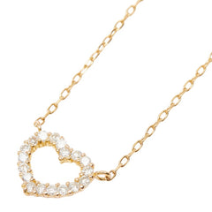 テイクアップ K18YG イエローゴールド ダイヤ0.18ct ハートモチーフ ペンダント ネックレス レディース TAKE-UP 【中古】