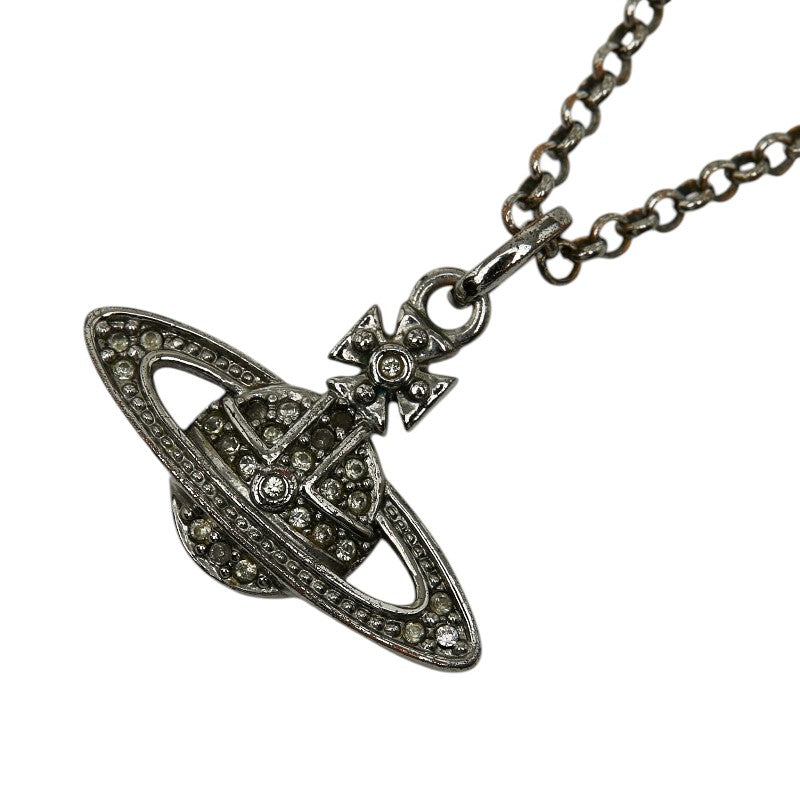 ヴィヴィアンウエストウッド ミニバスレリーフ ネックレス シルバー メタル ラインストーン レディース Vivienne Westwood 【中古】