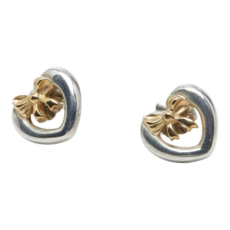 ティファニー ハート ウィズボウ 1991 リボン ピアス シルバー ゴールド SV925 シルバー K18YG イエローゴールド Au750 レディース TIFFANY&Co. 【中古】