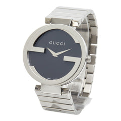 グッチ インターロッキングG 腕時計 133.3 クオーツ ブラック文字盤 ステンレススチール メンズ GUCCI 【中古】