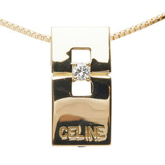 セリーヌ K18YG イエローゴールド ダイヤ0.05ct ルビー0.02ct ペンダント ネックレス レディース CELINE 【中古】