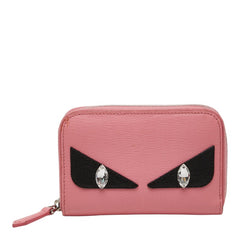 フェンディ モンスター コインケース 小銭入れ 8M0313 ピンク ブラック レザー レディース FENDI 【中古】