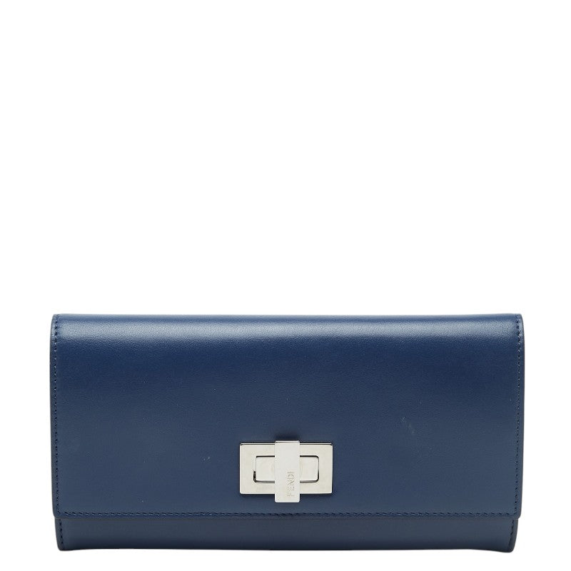 フェンディ ピーカブー 長財布 8M0377 ブルー レザー レディース FENDI 【中古】