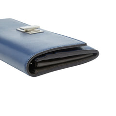 フェンディ ピーカブー 長財布 8M0377 ブルー レザー レディース FENDI 【中古】