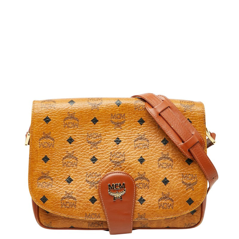 エム シー エム ヴィセトス 斜め掛け ショルダーバッグ ブラウン レザー レディース MCM 【中古】