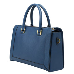 エム シー エム ロゴ ハンドバッグ ショルダーバッグ 2WAY ブルー PVC レザー レディース MCM 【中古】
