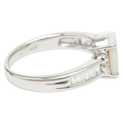 Pt900 プラチナ オパール0.79ct ダイヤ0.33ct リング 指輪 レディース 11.5号 【中古】