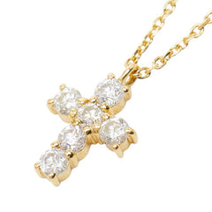 ヴァンドーム青山 K18YG イエローゴールド ダイヤ0.30ct クロスモチーフ ペンダント ネックレス レディース Vendome Aoyama 【中古】