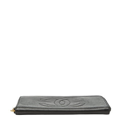 シャネル ココマーク 長財布 ブラック キャビアスキン レディース CHANEL 【中古】