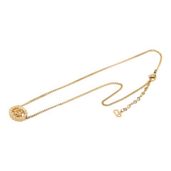 ディオール ロゴ ネックレス ゴールド メッキ ラインストーン レディース Dior 【中古】