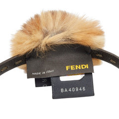 フェンディ チョーカー ネックレス ブラウン レザー ファー レディース FENDI 【中古】