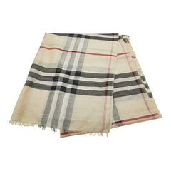 バーバリー ノバチェック ストール ベージュ ウール シルク レディース BURBERRY 中古