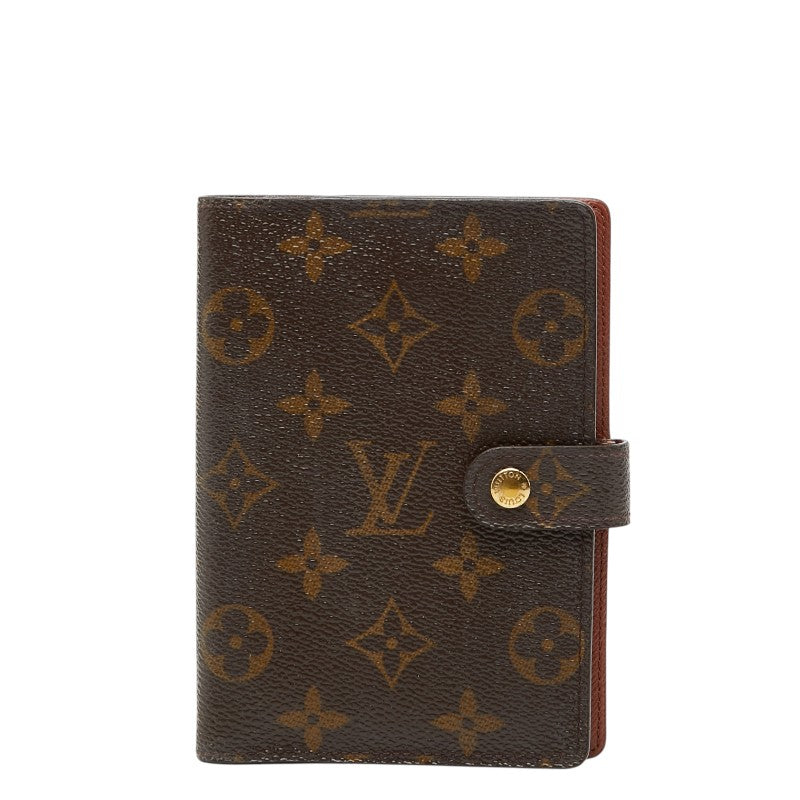 ルイ ヴィトン モノグラム アジェンダPM 手帳カバー R20005 ブラウン PVC レザー レディース LOUIS VUITTON 【中古】