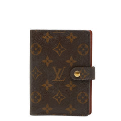 ルイ ヴィトン モノグラム アジェンダPM 手帳カバー R20005 ブラウン PVC レザー レディース LOUIS VUITTON 【中古】