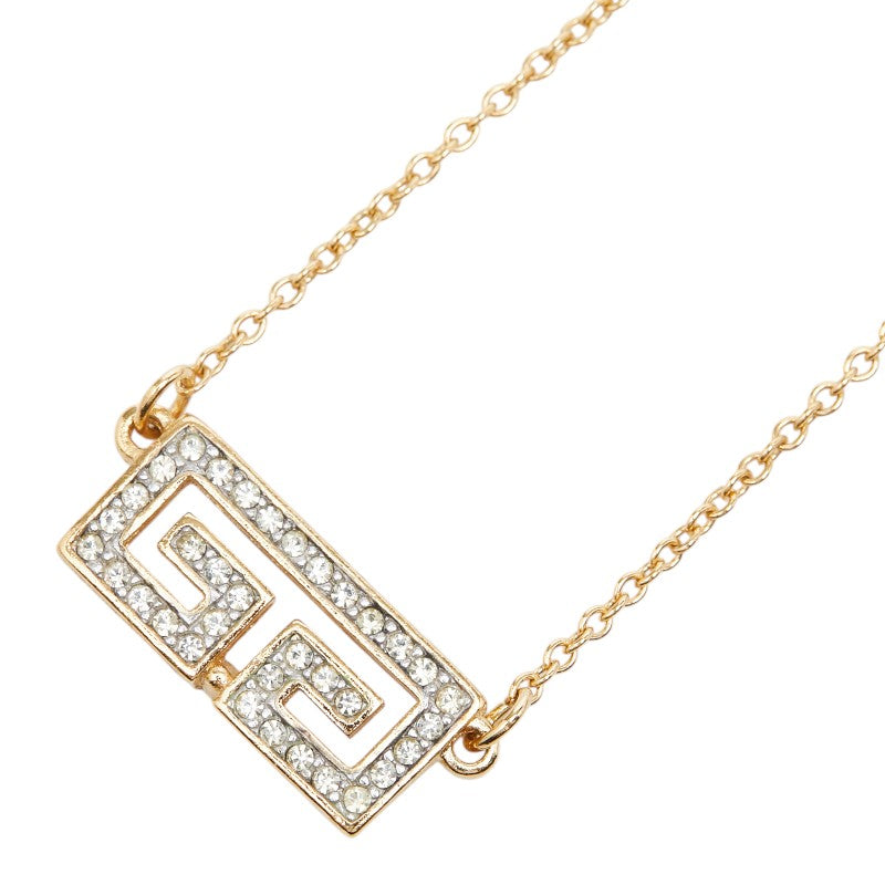 ジバンシー Gロゴ ラインストーン ネックレス ゴールド メッキ レディース Givenchy 【中古】