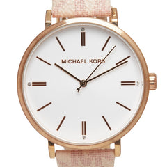 マイケルコース PYPER パイパー 腕時計 MK2947 クオーツ ホワイト文字盤 ステンレススチール レザー レディース Michael Kors 【中古】