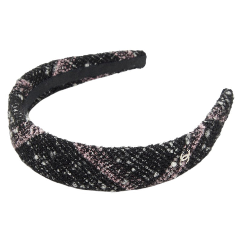 シャネル ココマーク カチューシャ ヘアアクセサリー ブラック マルチカラー ツイード レディース CHANEL 【中古】