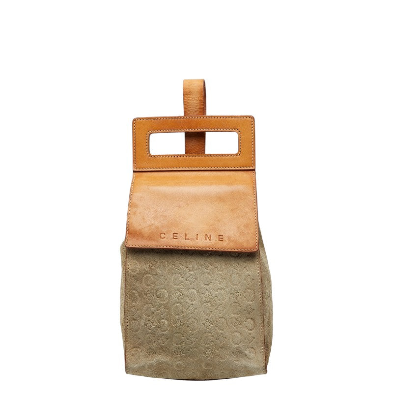 セリーヌ Cマカダム ハンドバッグ ボディバッグ 2WAY ベージュ ブラウン スウェード レザー レディース CELINE 【中古】
