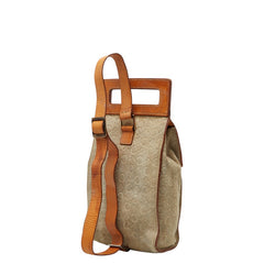 セリーヌ Cマカダム ハンドバッグ ボディバッグ 2WAY ベージュ ブラウン スウェード レザー レディース CELINE 【中古】