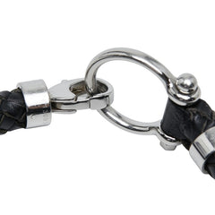 オメガ アクア セイリング 編み込み ブレスレット ブラック シルバー レザー メンズ OMEGA 【中古】