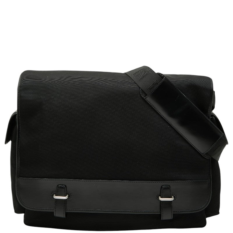 ダンヒル 斜め掛け ショルダーバッグ メッセンジャー ブラック レザー ナイロンキャンバス メンズ Dunhill 【中古】
