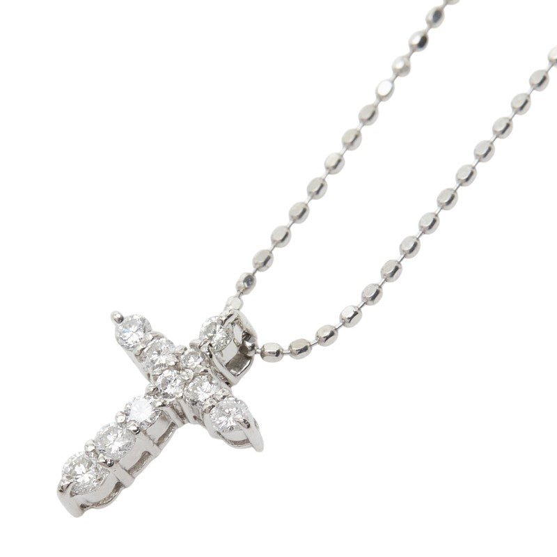 テイクアップ Pt900 プラチナ Pt850 プラチナ ダイヤ0.16ct クロスモチーフ ペンダント ネックレス レディース TAKE-UP 【中古】
