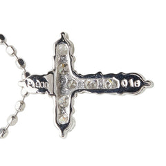 テイクアップ Pt900 プラチナ Pt850 プラチナ ダイヤ0.16ct クロスモチーフ ペンダント ネックレス レディース TAKE-UP 【中古】