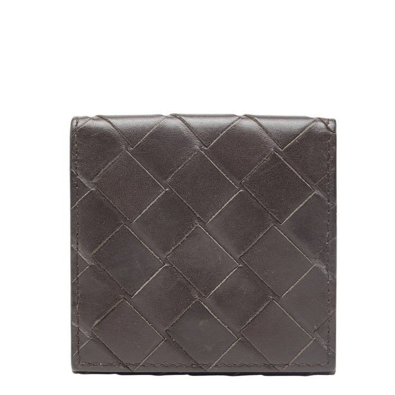 ボッテガヴェネタ イントレチャート 小銭入れ コインケース ブラウン レザー レディース BOTTEGAVENETA 【中古】