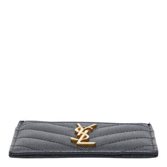 サンローラン YSLロゴ モノグラム カードケース パスケース 423291 BOW01 1000 ブラック レザー レディース SAINT LAURENT 【中古】