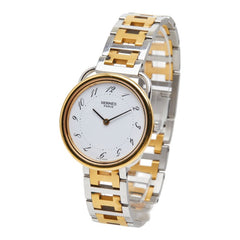 エルメス アルソー 腕時計 クオーツ ホワイト文字盤 ステンレススチール メッキ レディース HERMES 【中古】