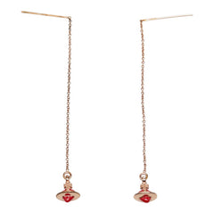 ヴィヴィアンウエストウッド ハート モチーフ ピアス レッド ピンク ゴールド メッキ レディース Vivienne Westwood 【中古】