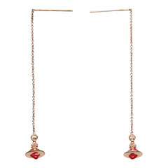ヴィヴィアンウエストウッド ハート モチーフ ピアス レッド ピンク ゴールド メッキ レディース Vivienne Westwood 【中古】