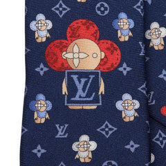 ルイ ヴィトン クラヴァット ソー ヴィヴィエンヌ ネクタイ M76322 ネイビー マルチカラー シルク メンズ LOUIS VUITTON 【中古】