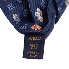 ルイ ヴィトン クラヴァット ソー ヴィヴィエンヌ ネクタイ M76322 ネイビー マルチカラー シルク メンズ LOUIS VUITTON 【中古】