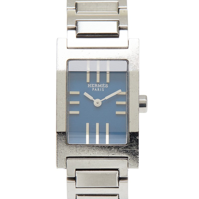 エルメス タンデム 腕時計 TA1.210 クオーツ ブルー文字盤 ステンレススチール レディース HERMES 【中古】