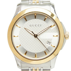 グッチ Gタイムレス 腕時計 126.4 クオーツ シルバー文字盤 ステンレススチール メッキ メンズ GUCCI 【中古】