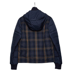 ルイ ヴィトン ダブルジップ チェック ジャケット ブルゾン サイズ44 ネイビー コットン ポリエステル ウール メンズ LOUIS VUITTON 【中古】