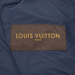 ルイ ヴィトン ダブルジップ チェック ジャケット ブルゾン サイズ44 ネイビー コットン ポリエステル ウール メンズ LOUIS VUITTON 【中古】