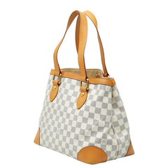 ルイ ヴィトン ダミエ アズール ハムステッドPM ハンドバッグ トートバッグ N51207 ホワイト PVC レザー レディース LOUIS VUITTON 【中古】