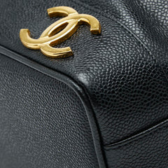 シャネル トリプルココマーク ショルダーバッグ ブラック キャビアスキン レディース CHANEL 【中古】