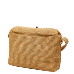 シャネル ココマーク マトラッセ ショルダーバッグ ベージュ ラフィア レディース CHANEL 【中古】